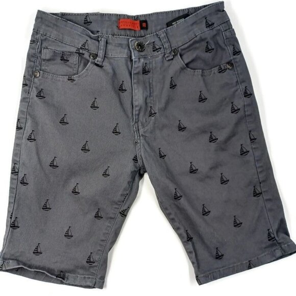 Vertical Sport Shorts Mens Sz 32 Bermuda Gray Black Mid Rise Boat Nautical Surf - Picture 2 of 11